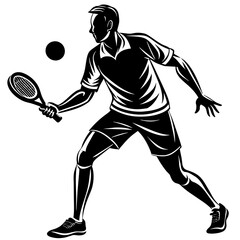 tennis player silhouette vector