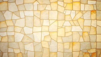 Top View of an abstract light yellow Glass Mosaic Texture. Artistic Background