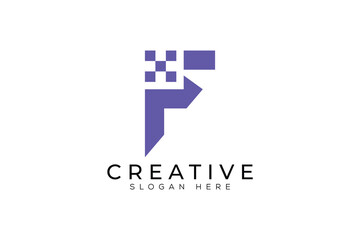 Simple Letter F Logo Vector Creative Design Illustration.  