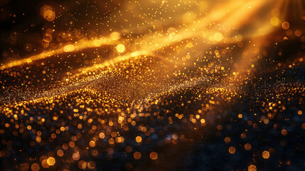 Luxurious golden particle background, abstract graphic poster PPT background