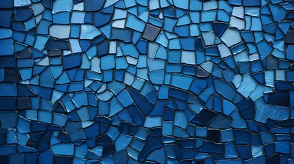 Top View of an abstract navy blue Glass Mosaic Texture. Artistic Background