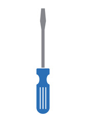 Screwdriver Icon isolated on white background. Tool Illustration As a Simple Vector Sign  Trendy Symbol for Design and Websites, Presentation or Mobile App. Simple blue flat screwdriver icon symbol.