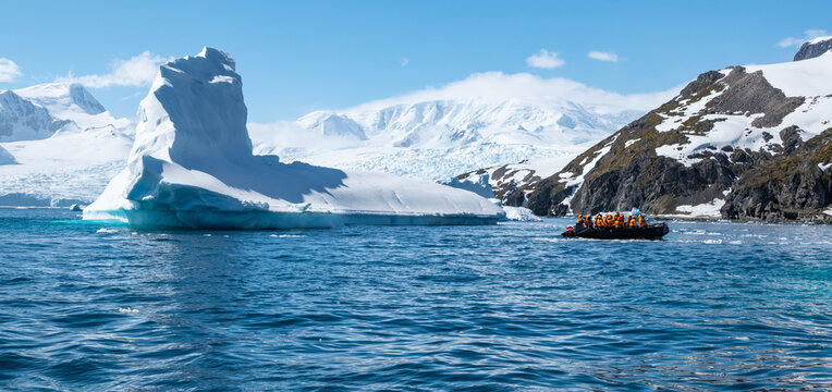 Adventure in Cierva Cove. Iceberg in the Antarctic Ocean.