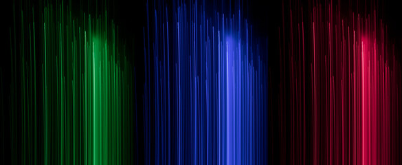 red blue green  lines of light in the dark