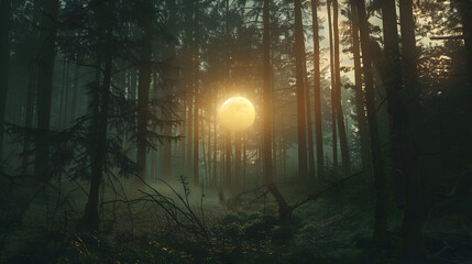 A mysterious photo of a glowing orb hovering above a forest, taken with a hidden camera for a secretive angle.


