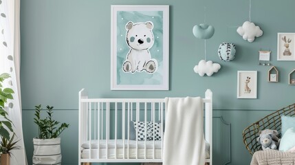 A cute and whimsical art piece inspired by a childrens room  AI generated illustration