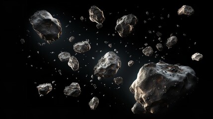 Asteroids: Swarm of Boulders or Stone Meteorites

 - obrazy, fototapety, plakaty