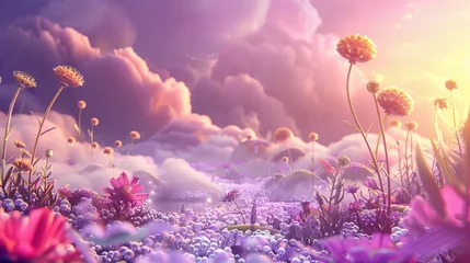 Türaufkleber A dreamy and ethereal 3D landscape showcasing the benefits of a plant-based diet  AI generated illustration © ArtStage