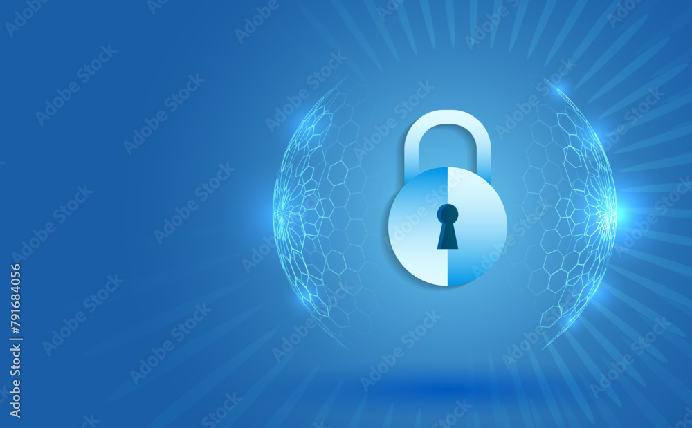 Leinwandbilder cyber security for business and internet projects. vector illustration of data security services. da