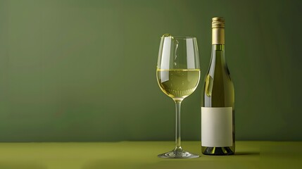 白ワインのボトルとグラス