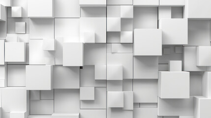 White Wall With Cubes Arrangement