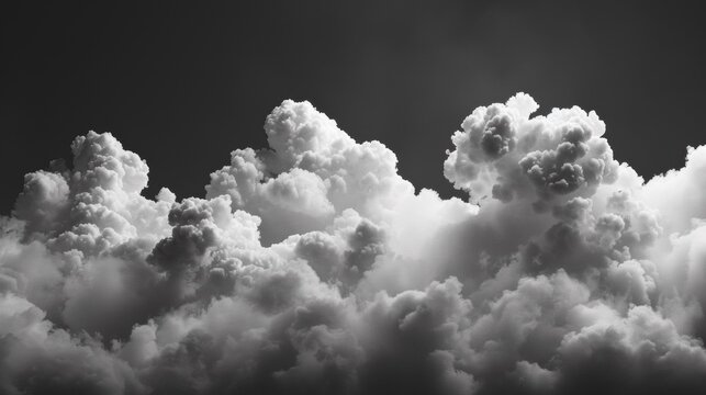 A black and white photo of a large cloud in the sky, AI