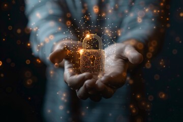 A person is holding a key in their hand, with a glowing effect surrounding it