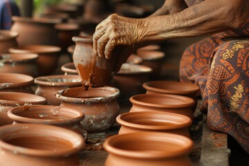 Artisan Pottery Making with Clay