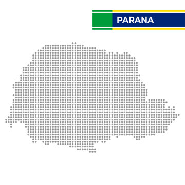 Dotted map of the State of Parana in Brazil