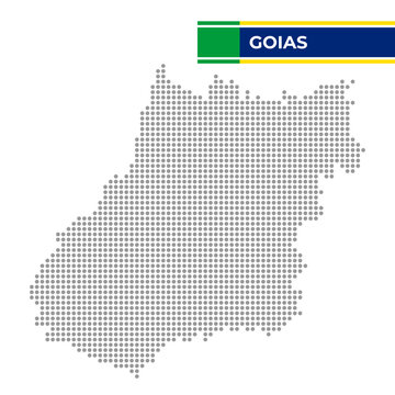 Dotted map of the State of Goias in Brazil