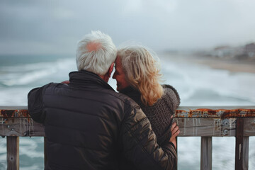 Forever Love, Romantic Senior Couple Smiling Together