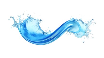 Blue Water Swirl Splash with Bubbles

