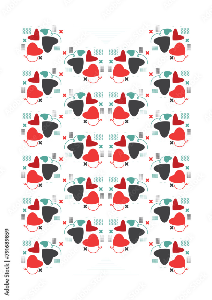 Poster seamless love patterns, abstract pattern vector graphics, pattern background design, valentine patte