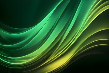 glowing green abstract waves background design, backgrounds 