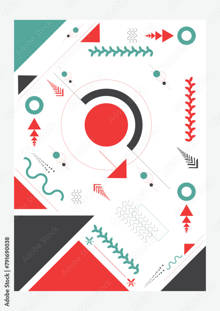 Poster abstract arrow vector template, design elements arrow line art design, vector line art design,
