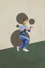 Composite image trend 3D photo collage of headless masquerade person wear mask incognito wild...