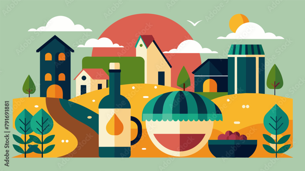 Poster collaborating with a local brewery or winery to create a signature drink that features ingredients f