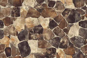 Stone tiles pattern in natural brown tones