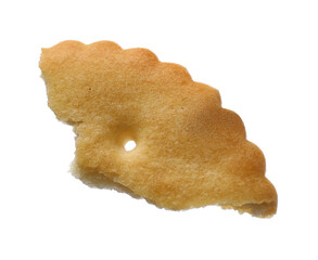 Piece of tasty cracker isolated on white