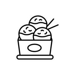 Takoyaki outline icons, minimalist vector illustration ,simple transparent graphic element .Isolated on white background