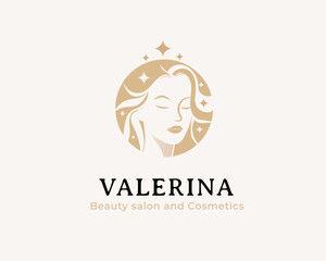 beauty woman and hair logo template vector illustration
