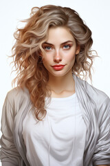 Fototapeta premium Beautiful woman smiling, isolated