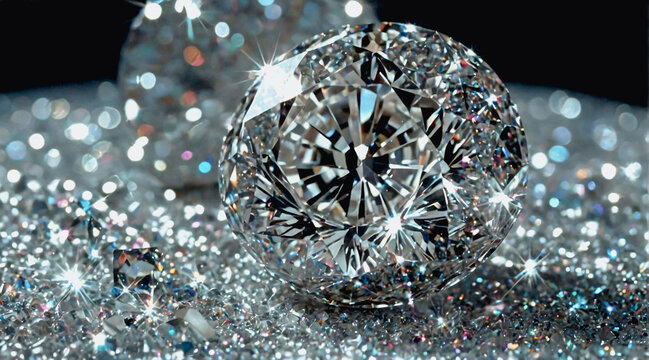 Luxury diamond texture background. Shiny silver crystals, diamond jewelry background