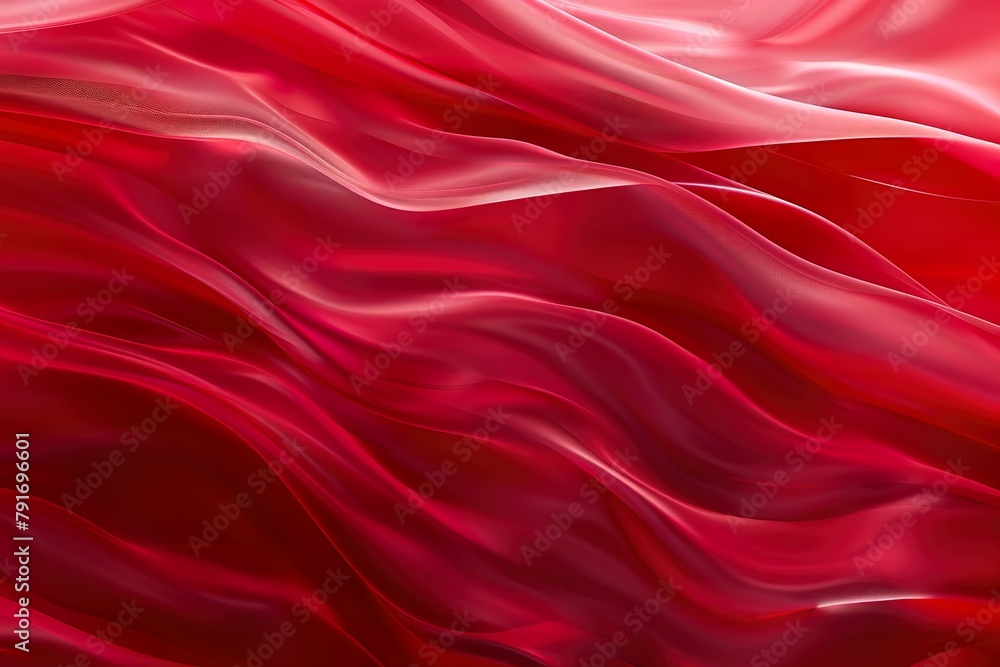Poster a digital abstract texture with flowing red crimson and scarlet waves, creating a dynamic sense of m