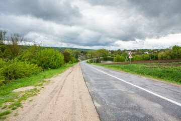 Landscape with beautiful nature in the village in the Republic of Moldova. Country life in Eastern Europe.