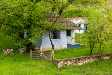 Fototapeta na wymiar Landscape with beautiful nature in the village in the Republic of Moldova. Country life in Eastern Europe.