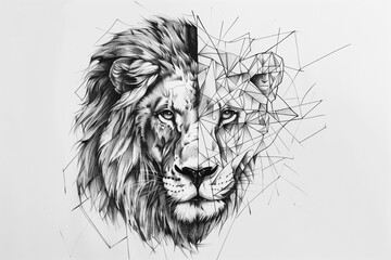Geometric Lion Head Illustration DESCRIPTION