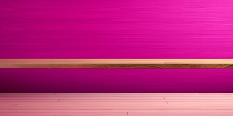 Magenta background with a wooden table, product display template. magenta background with a wood floor. Magenta and white photo of an empty room 