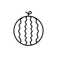 Watermelon outline icons, minimalist vector illustration ,simple transparent graphic element .Isolated on white background