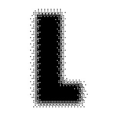Black English Uppercase Letter L Pixel Bitmap