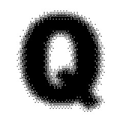 Black English Uppercase Letter Q Pixel Bitmap