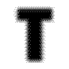 Black English Uppercase Letter T Pixel Bitmap