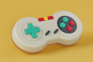 Retro Video Game Joystick Controller. 3d Rendering © doomu