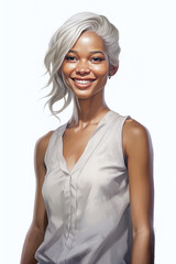 Radiant african american woman, isolated portrait