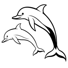 dolphin isolated on white vector