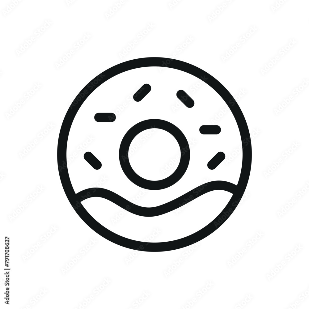 Wall mural Donut isolated icon, doughnut vector symbol with editable stroke