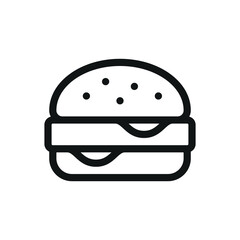 Burger isolated icon, hamburger vector symbol with editable stroke