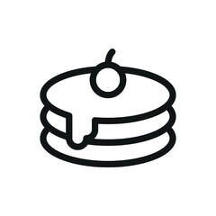 Pancake with maple syrup isolated icon, pancakes with honey vector symbol with editable stroke