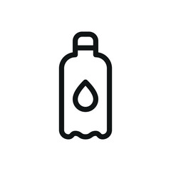 Water bottle isolated icon, bottled water vector symbol with editable stroke
