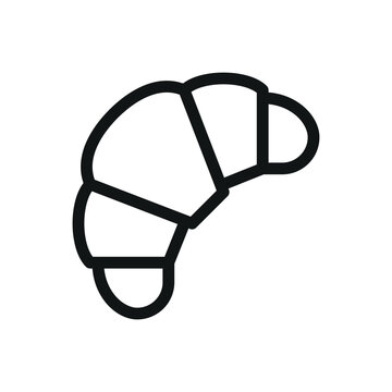 recommend clip art: Croissant isolated icon, french pastries vector symbol with editable stroke